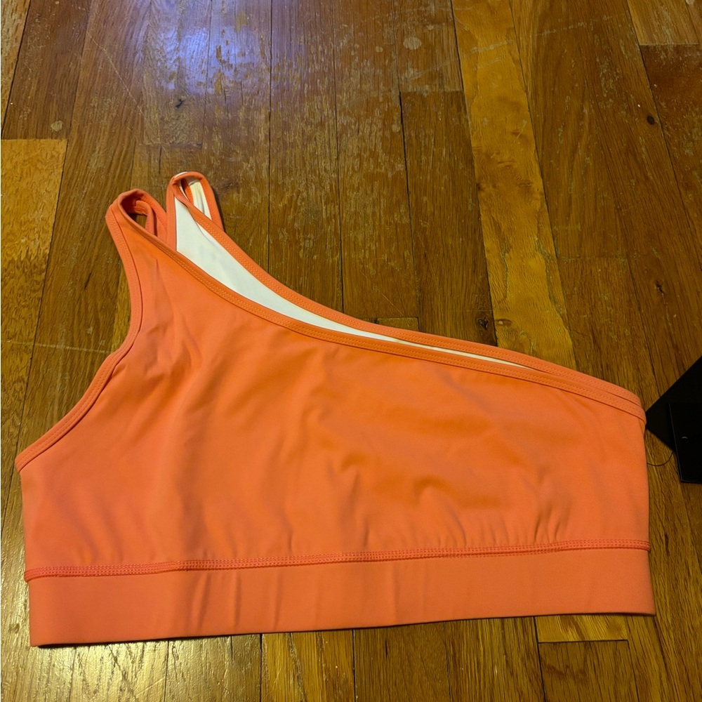 Fourlaps Solo Bra Blush / White Coral Women's Size Large One Shoulder NWT